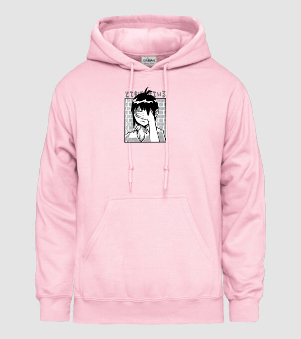 Cap Anime model roz deschis pe tricou
