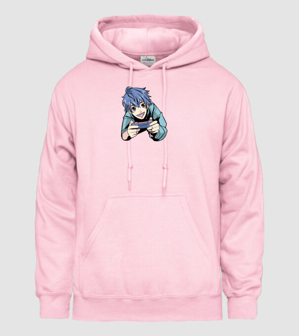 Anime băiat Gamer model roz deschis pe tricou