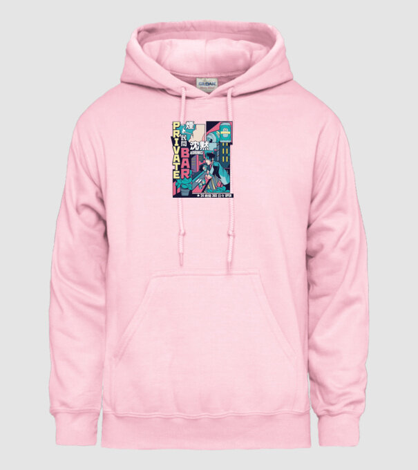 Anime Vaporwave benzi desenate model roz deschis pe tricou