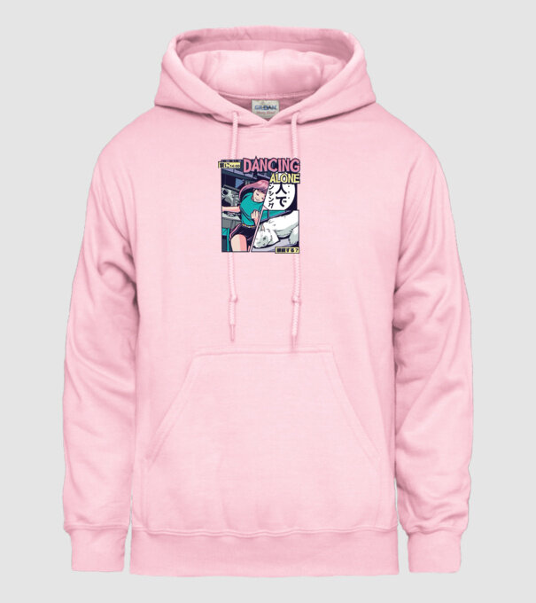 Anime Vaporwave benzi desenate model roz deschis pe tricou