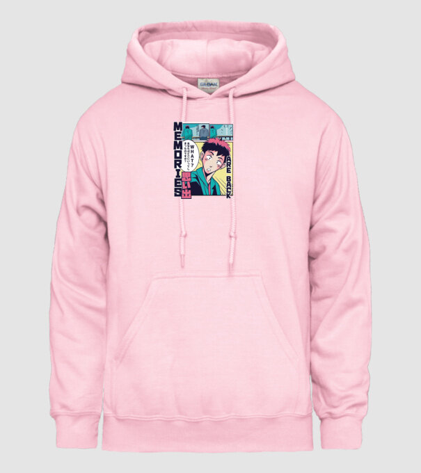Anime Vaporwave benzi desenate model roz deschis pe tricou