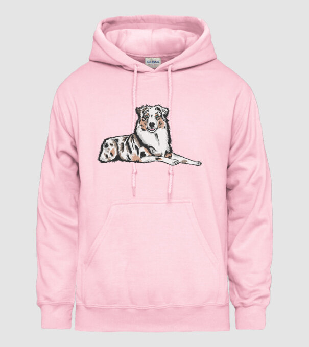 Câine ciobănesc Australian model roz deschis pe tricou