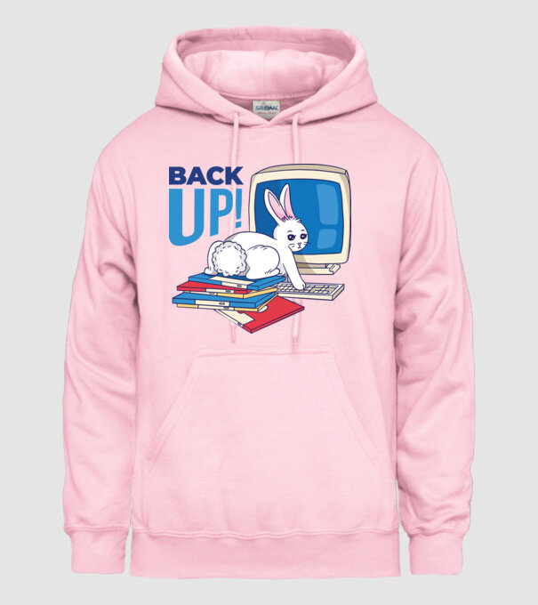 Back up bunny model roz deschis pe tricou