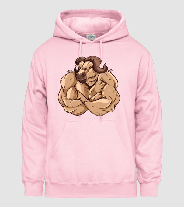 Puternic ca un bivol model roz deschis pe tricou