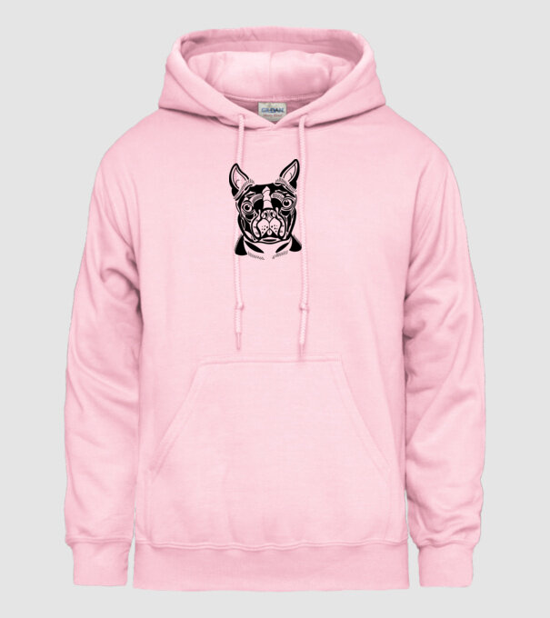 Câine Boston Terrier model roz deschis pe tricou