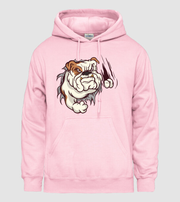 Bulldog model roz deschis pe tricou