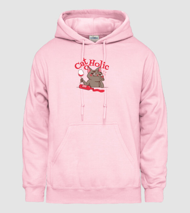 Catoholic - iubitor de pisici model roz deschis pe tricou