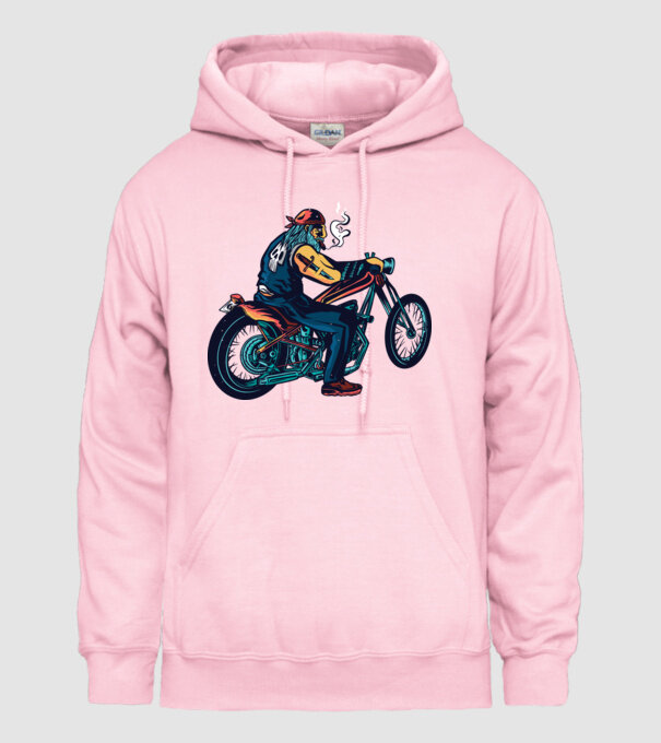 Motociclist Chopper model roz deschis pe tricou