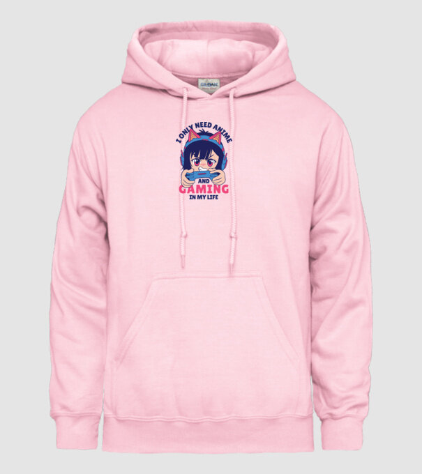 Am nevoie doar de Anime și Jocuri model roz deschis pe tricou