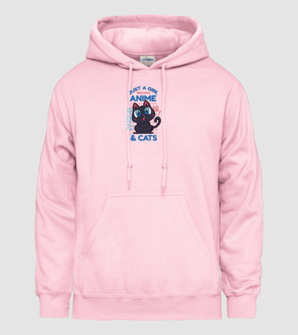 Doar o fată căreia îi place Anime și Pisicile model roz deschis pe tricou