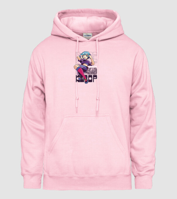 Doar o fată căreia îi place Anime și K-Pop model roz deschis pe tricou