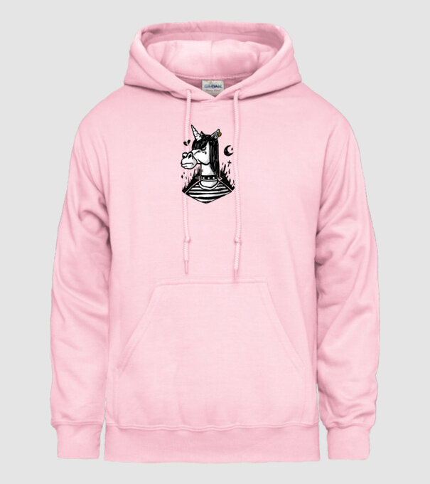 Emo unicorn model roz deschis pe tricou