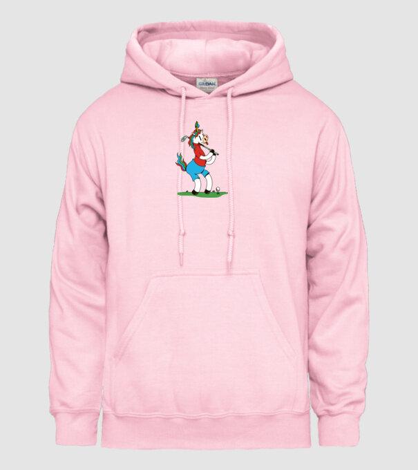 Unicorn jucător de golf model roz deschis pe tricou