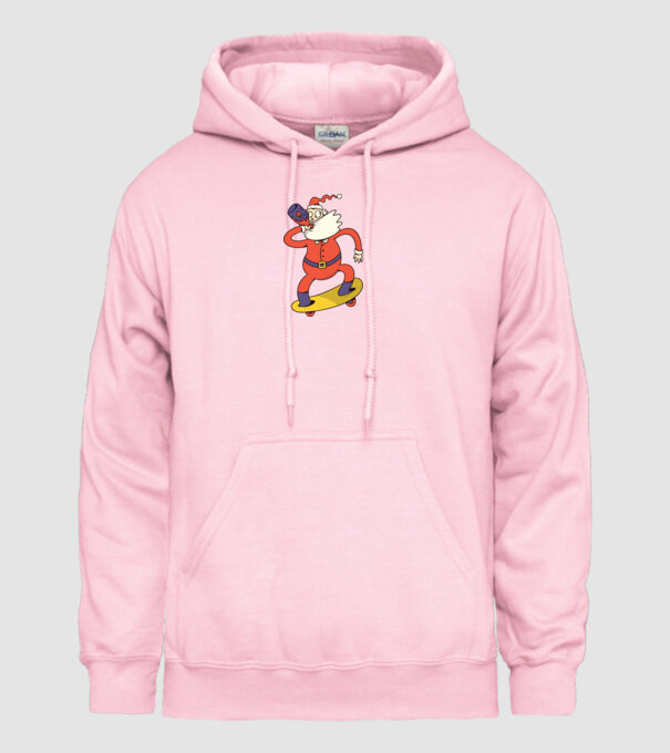 Moș Crăciun Skateboarder model roz deschis pe tricou