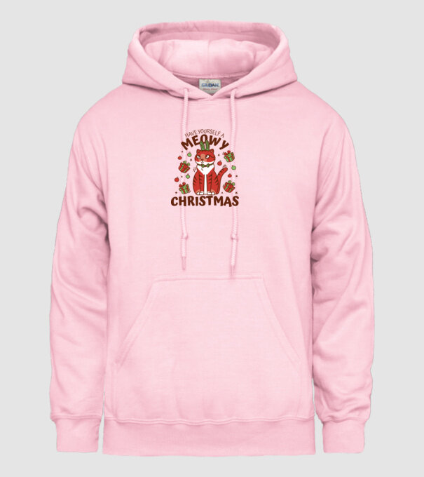 Have yourself a Meowy Christmas - Cicás Karácsony model roz deschis pe tricou