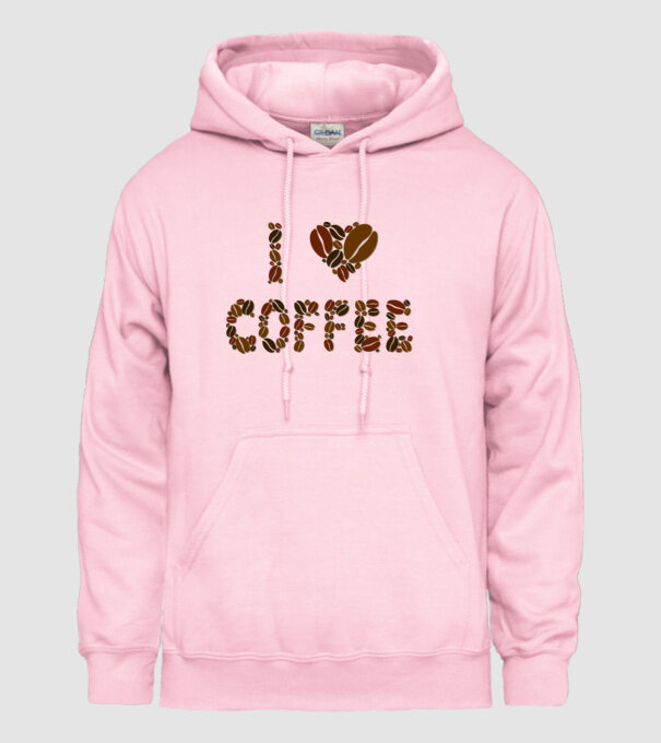 I Love Coffee model roz deschis pe tricou