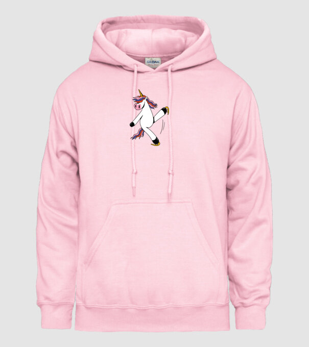 Unicorn cu Patine model roz deschis pe tricou