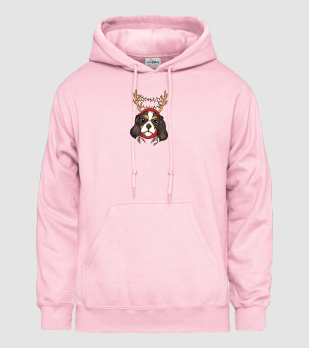 Cavalier de Crăciun model roz deschis pe tricou