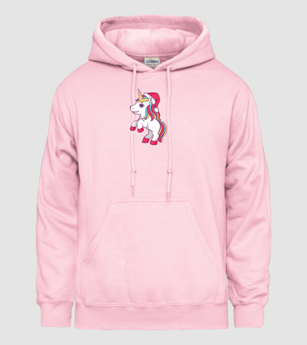 Unicorn de Crăciun model roz deschis pe tricou
