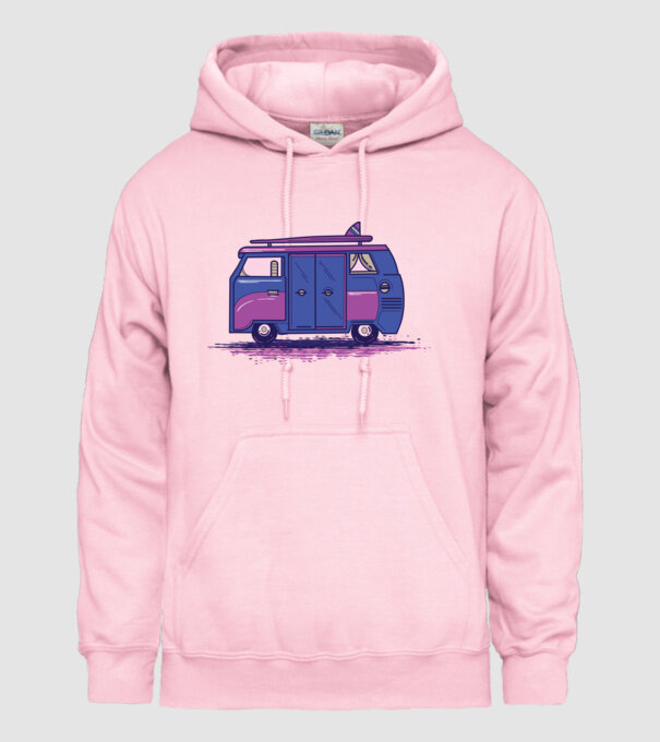 Mașină de camping model roz deschis pe tricou