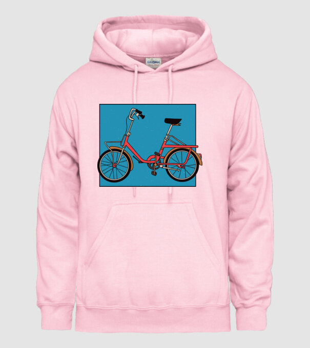 Bicicletă Camping model roz deschis pe tricou