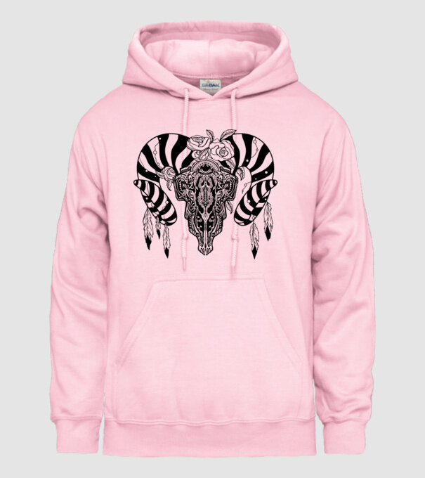 Craniu Tribal model roz deschis pe tricou