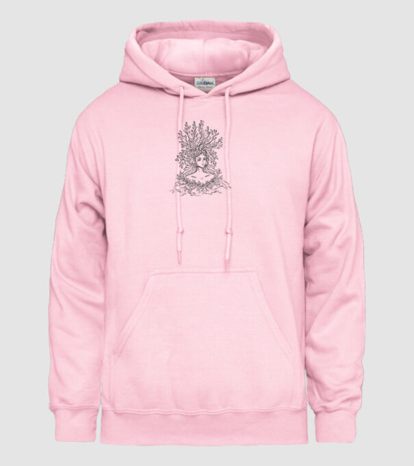 Cap de femeie Coral model roz deschis pe tricou
