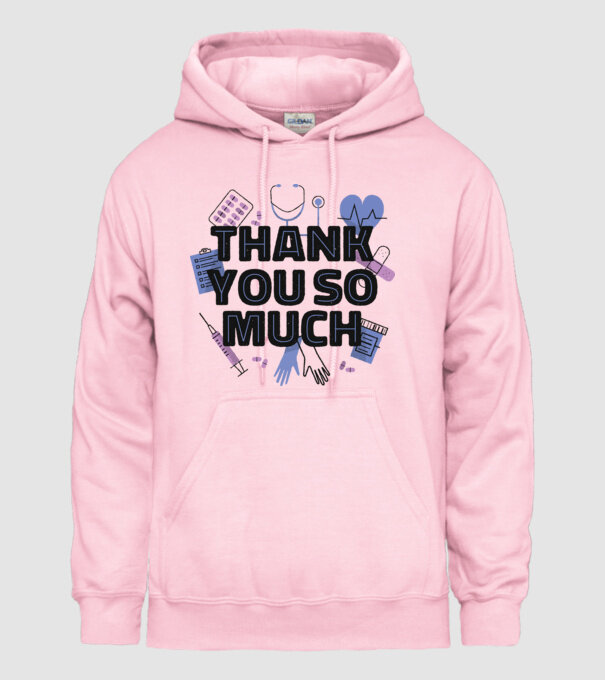 Mulțumim foarte mult - pentru medici model roz deschis pe tricou