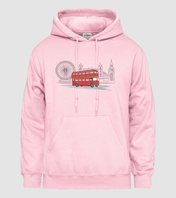 London Bus model roz deschis pe tricou