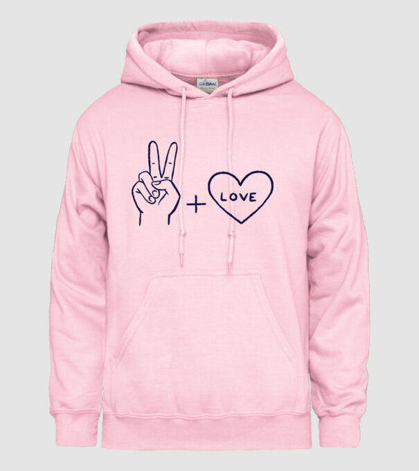 Peace + Love model roz deschis pe tricou
