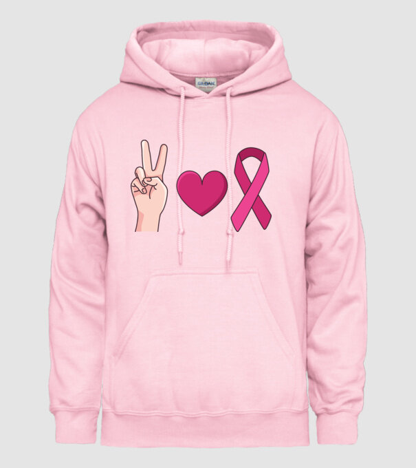 Peace Love lupta împotriva cancerului de sân model roz deschis pe tricou