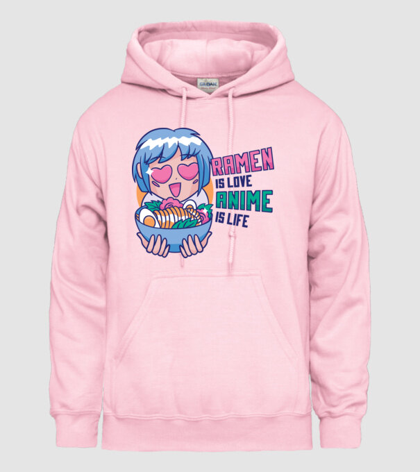 Ramen is Love Anime is Life model roz deschis pe tricou