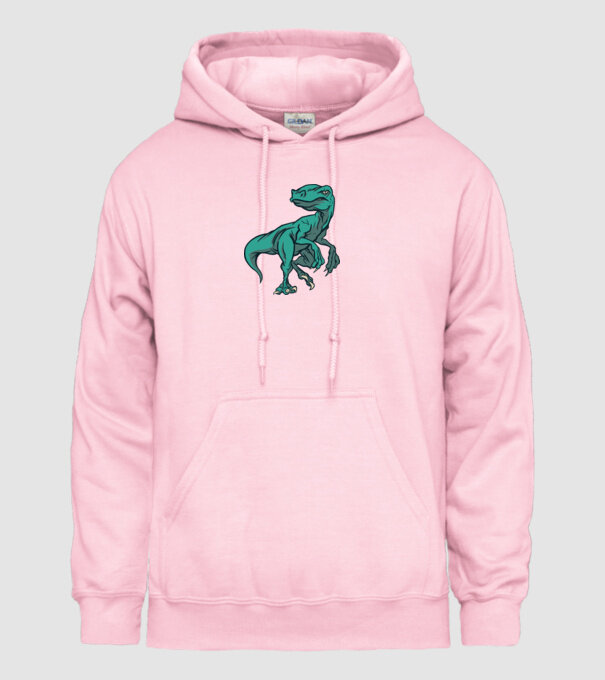 Dinozaur Raptor model roz deschis pe tricou