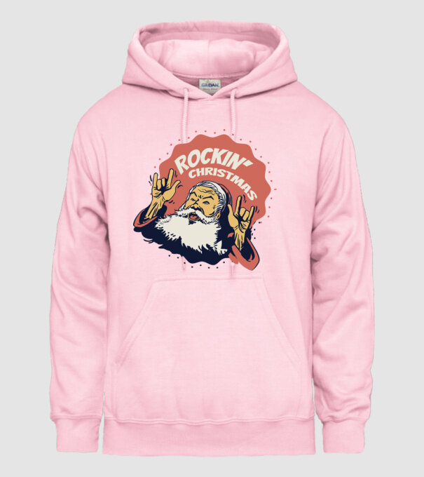 'Rockin'' Christmas Crăciun' model roz deschis pe tricou