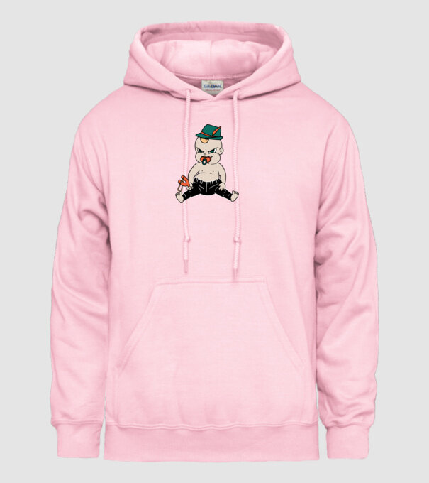 Bebe neastâmpărat model roz deschis pe tricou
