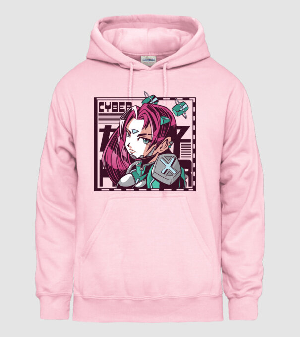 Anime fată Sci-fi model roz deschis pe tricou