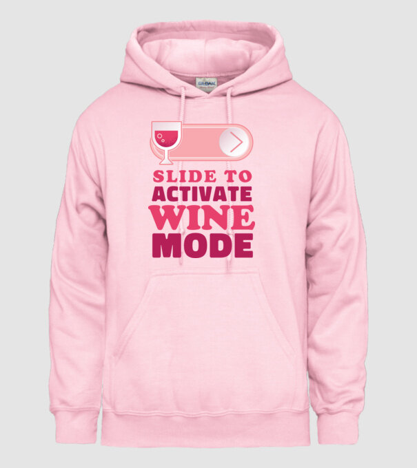 Slide To Activate Wine Mode model roz deschis pe tricou