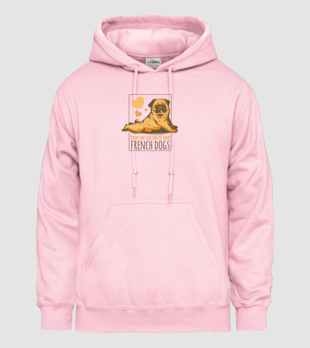 Mops sexy model roz deschis pe tricou