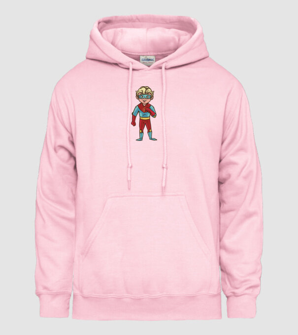 Băiat supererou model roz deschis pe tricou