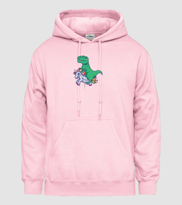 T-rex pe Unicorn balon model roz deschis pe tricou
