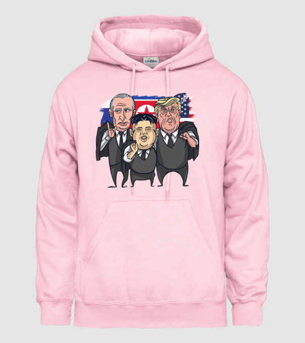 Trump, Putin, Kim - trei prieteni buni model roz deschis pe tricou