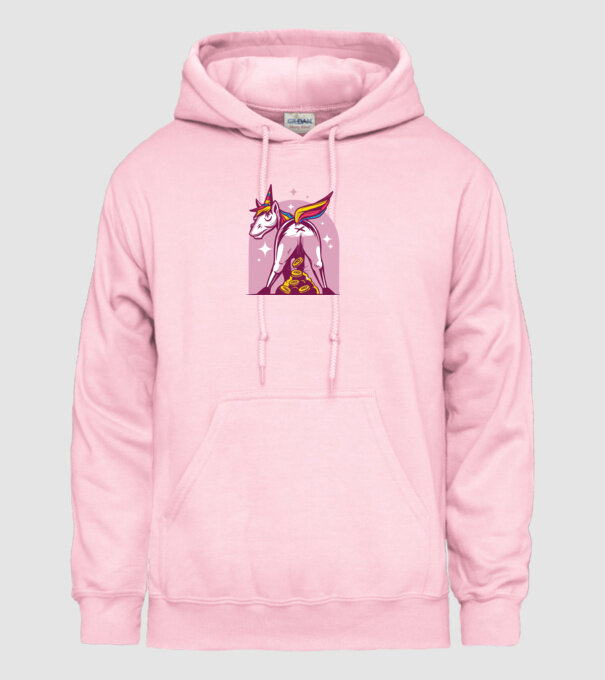 Unicorn Bitcoin model roz deschis pe tricou