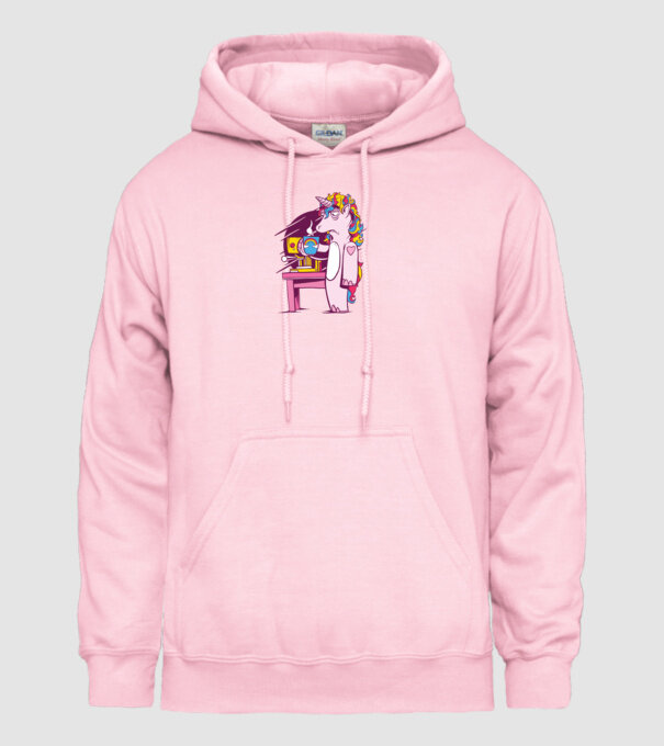 Unicorn Cafea model roz deschis pe tricou