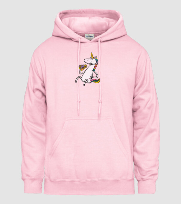 Unicorn cu prăjitură model roz deschis pe tricou