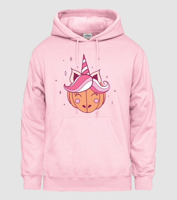 Unicorn Dovleac model roz deschis pe tricou