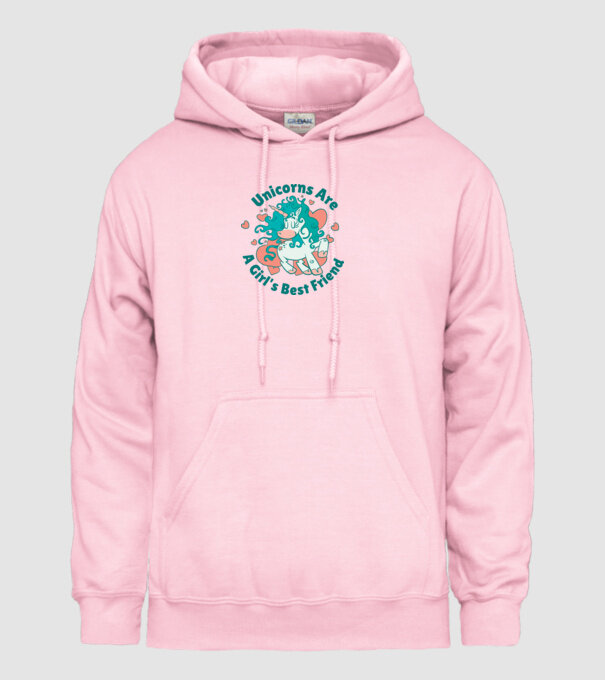 Unicornii sunt cei mai buni prieteni ai fetelor model roz deschis pe tricou