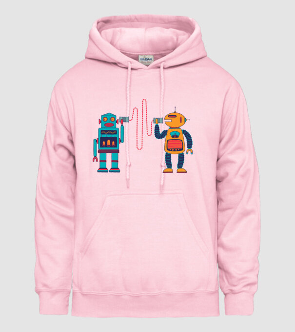 Walkie Talkie Robot model roz deschis pe tricou