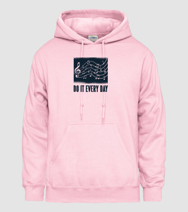 Note muzicale model roz deschis pe tricou