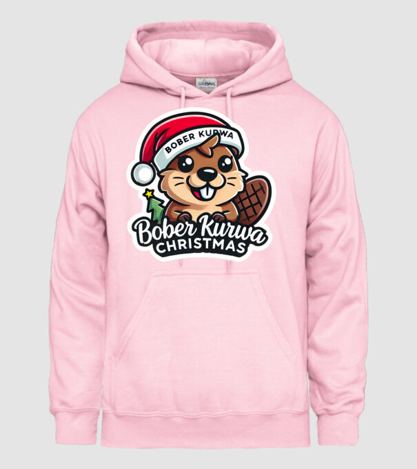 Bober Kurwa Christmas 1 model roz deschis pe tricou