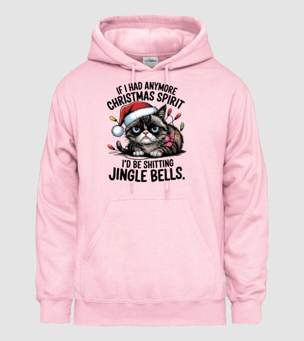 Christmas Spirit Grumpy Cat Alb model roz deschis pe tricou